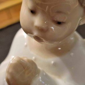 LLadro Praying Angel Boy Porcelain Figurine 4538 Hand made in Spain Retired 5x3"